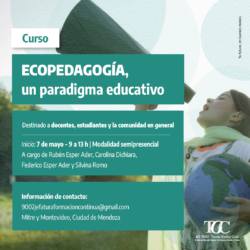 Comienza en el instituto Tomás Godoy Cruz «Ecopedagogía, un paradigma educativo», un novedoso curso para la comunidad